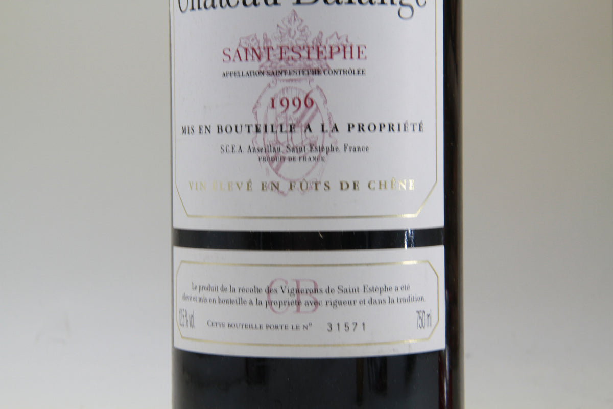 Chateau Balangé Saint Estephe 1996