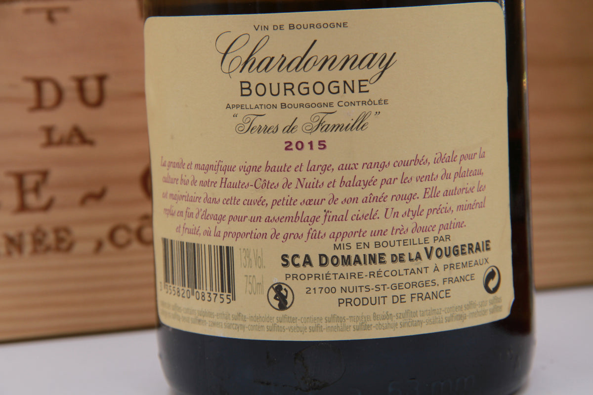 Chardonnay Terres de Famille Domaine de la Vougeraie. 2015