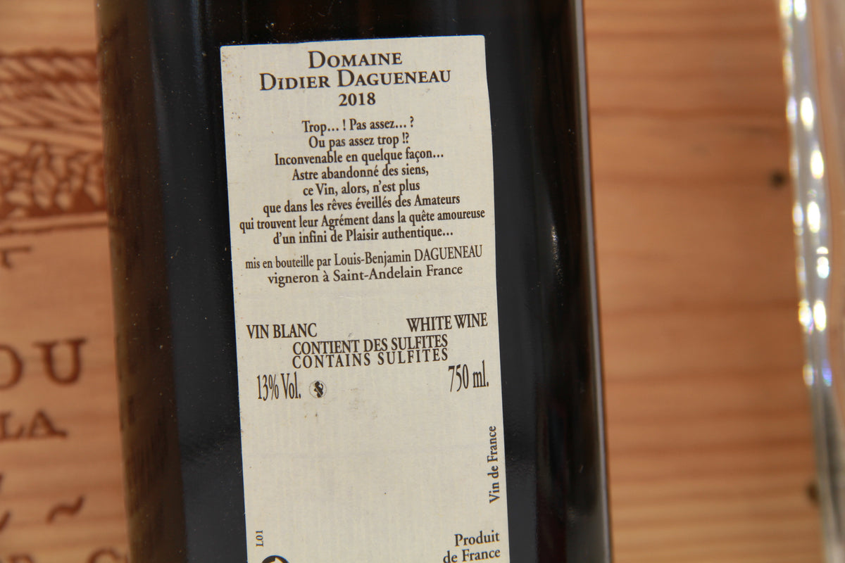 Blanc etc.... loire Domaine Didier Dagueneau. 2018
