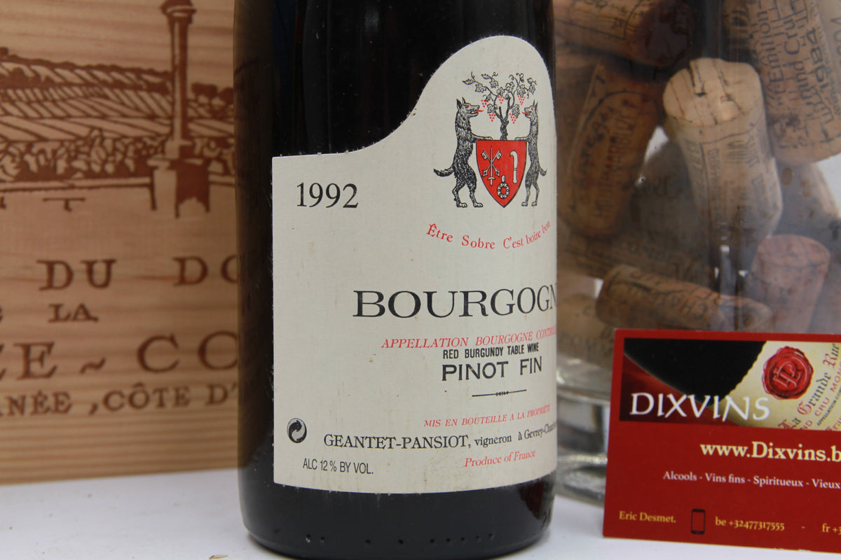 Bourgogne Pinot Fin – Domaine Geantet-Pansiot. 1992