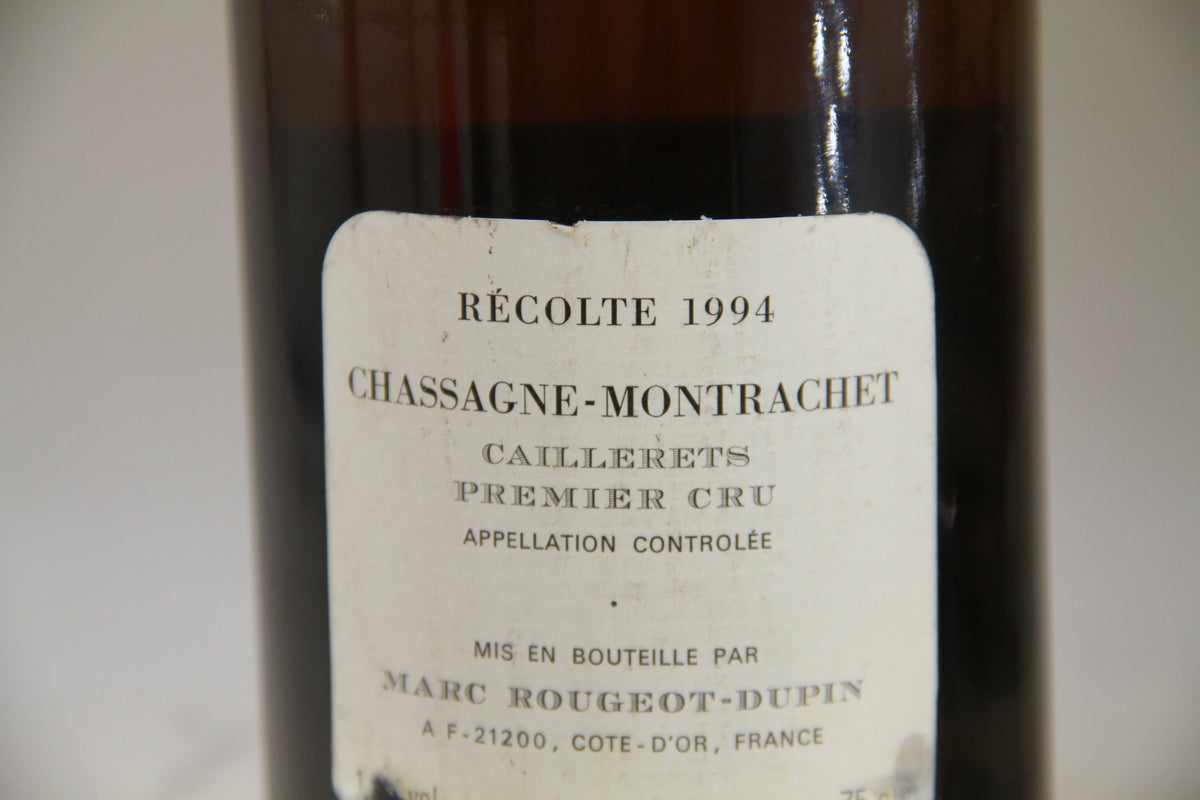 Chassagne  Montrachet 1er Cru Caillerets    Marc Rougeot - Dupin  1994
