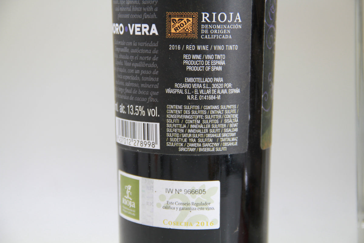 Honoro Vera  Rioja 2016