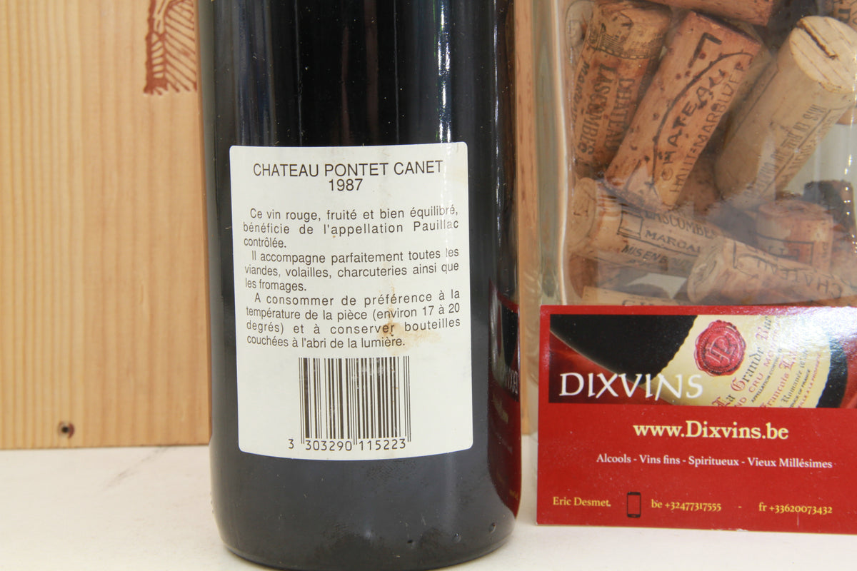 Château Pontet-Canet – Pauillac – 5ème Grand Cru Classé – 1987 – 75 cl