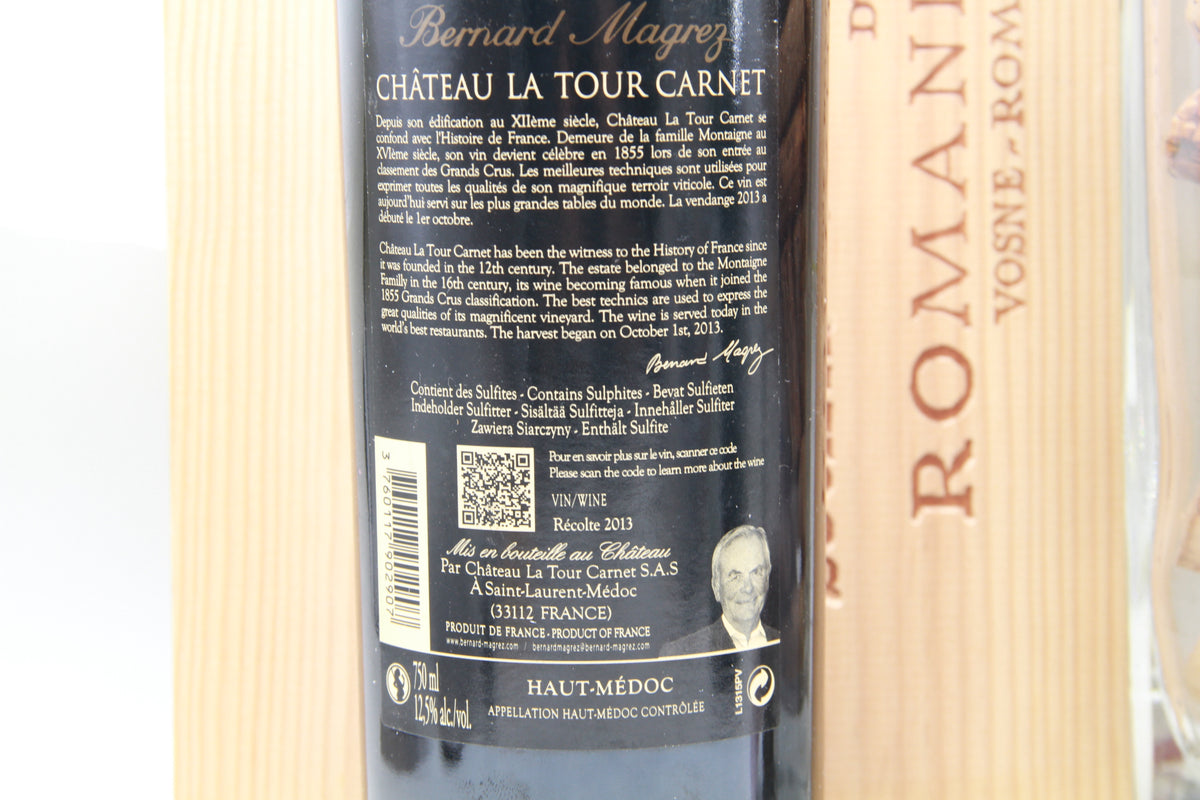 Château la Tour Carnet 4ème Grand Cru Classé   Médoc 2013