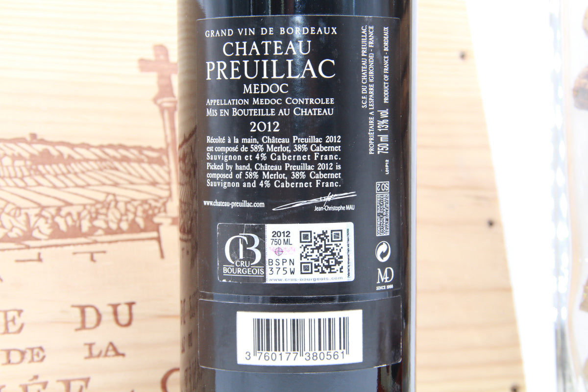 Chateau Preuillac    Cru Bourgeois    Médoc    2012