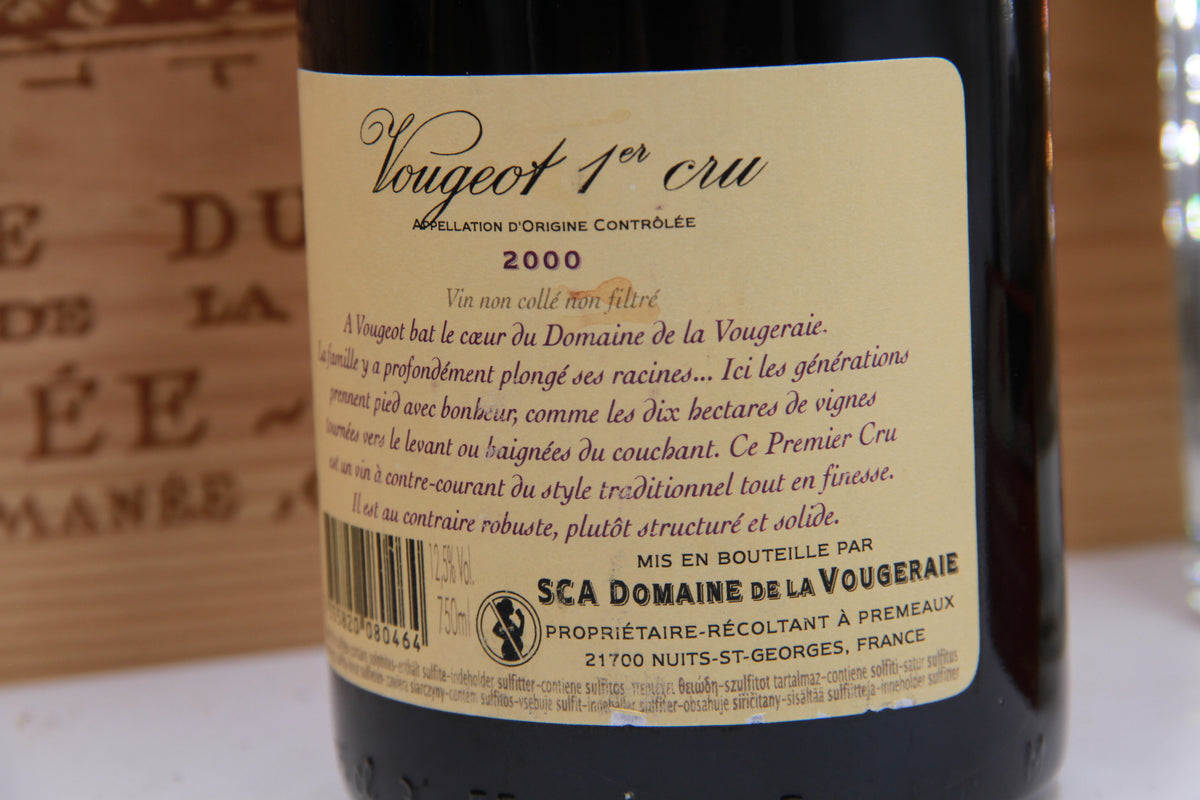 Vougeot 1er Cru – Domaine de la Vougeraie.   2000